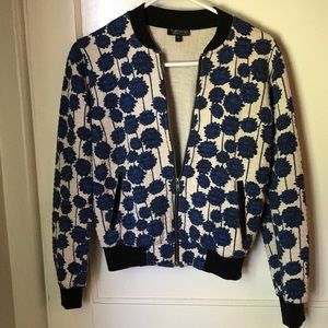 Topshop Floral Zip Up Jacket